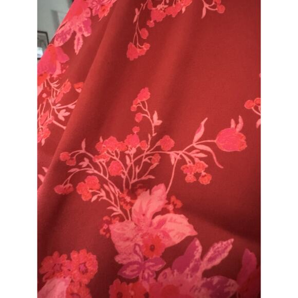 For Love & Lemons Red Alia Sultry Swing Seductive Dress Size Med NWT Floral - Picture 6 of 10